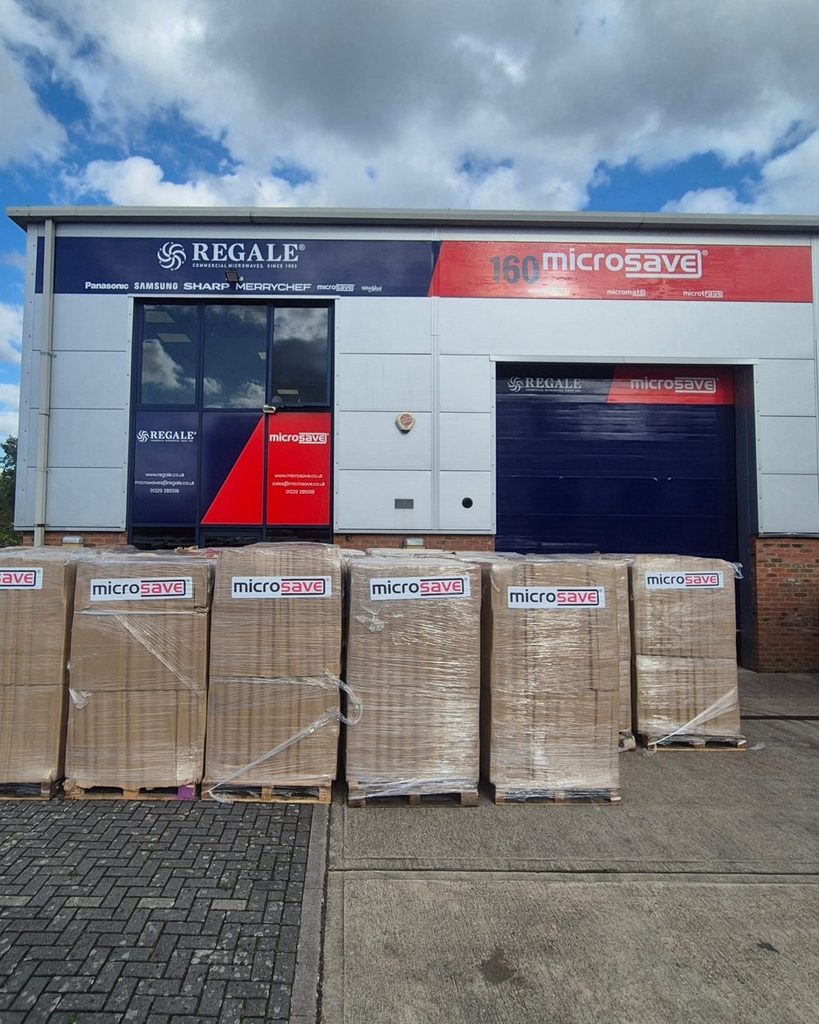 Pallets of Microsave liners outside Regale's premises ready for shipping
